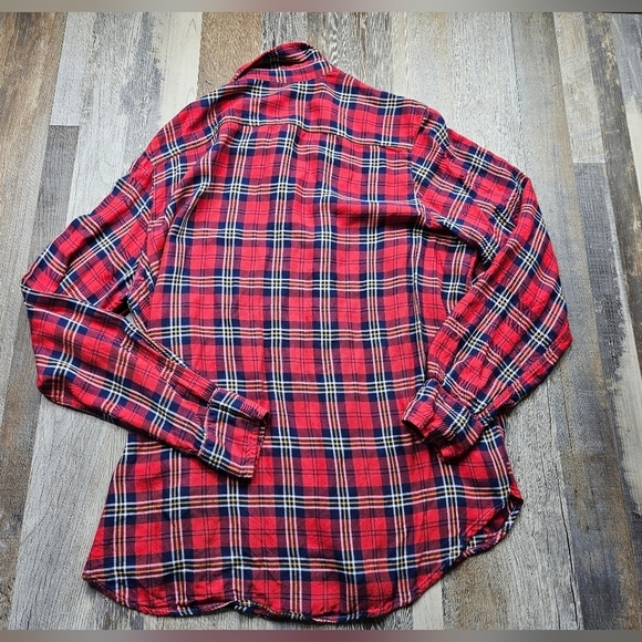 Frank & Eileen Relaxed Button Up Shirt Red Plaid Women's XS - Picture 9 of 16